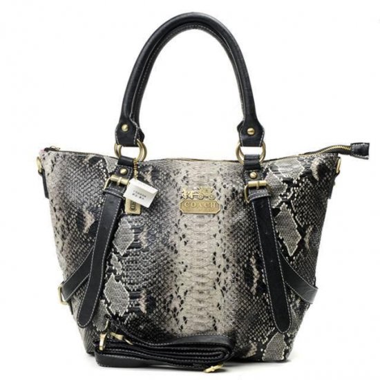 Coach Snakeskin Embossed Medium Grey Totes DXF | Coach Outlet Canada - Click Image to Close
